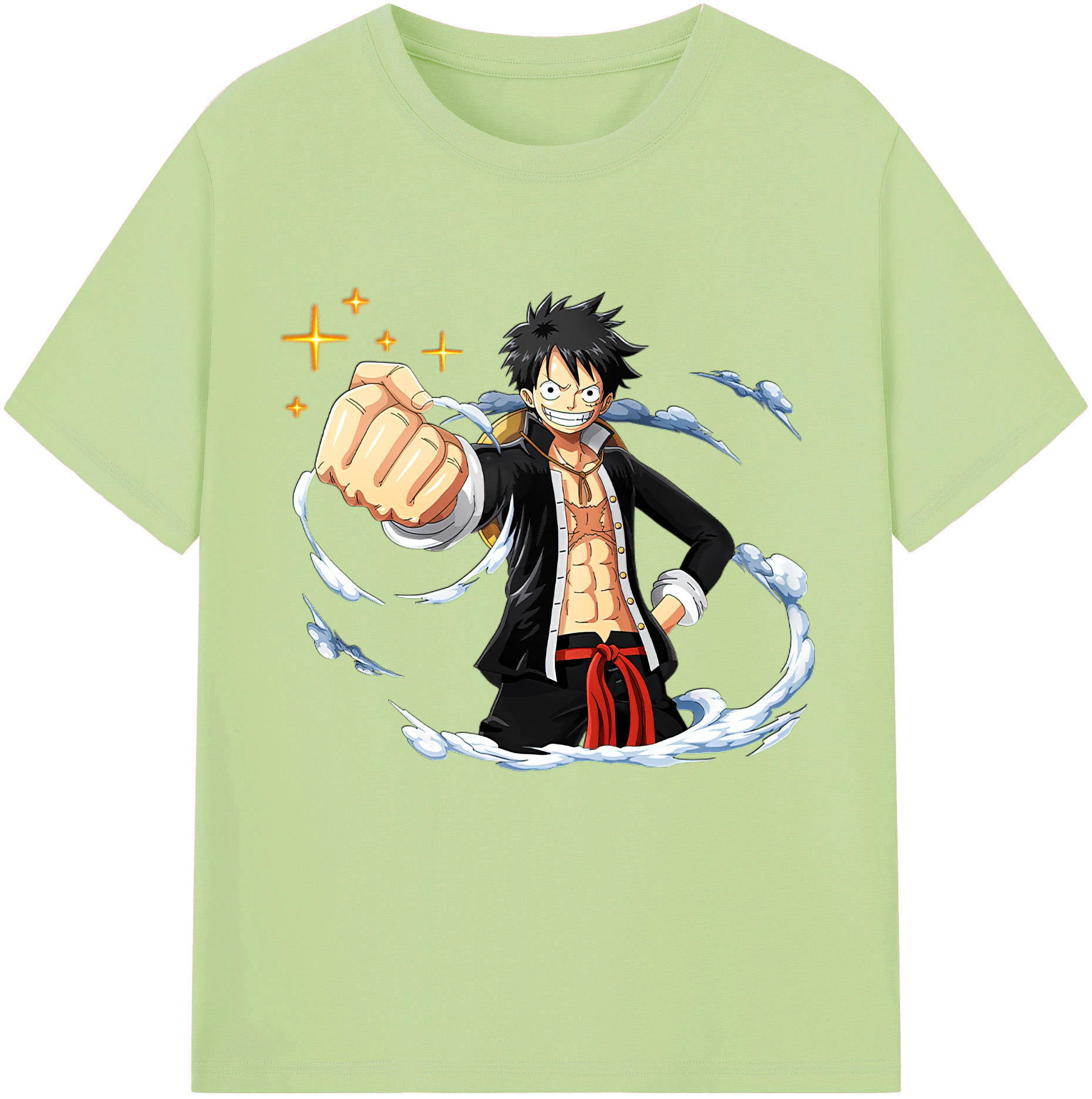 ワンピース モンキー・D・ルフィ ONE PIECE Monkey D. Luffy 綿100％半袖Tシャツ（フロントプリント）